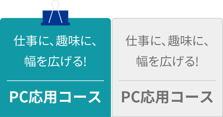 仕事に、趣味に、幅を広げる！PC応用コース