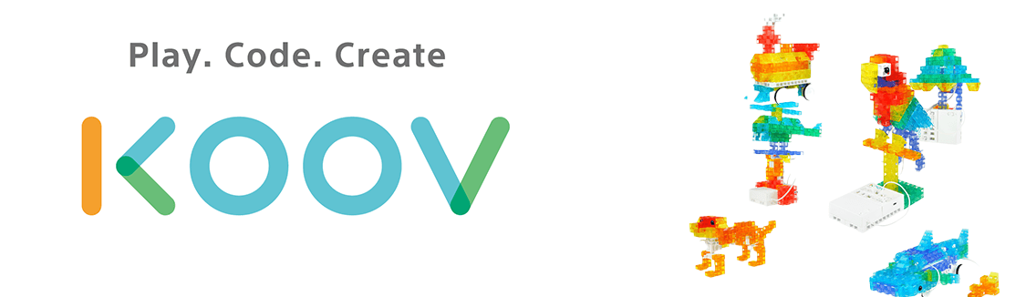 koov(クーブ)ソニーが開発した、小中学生向け、プログラミング教材 koov(クーブ)ソニーが開発した、若年層向けプログラミング教材
